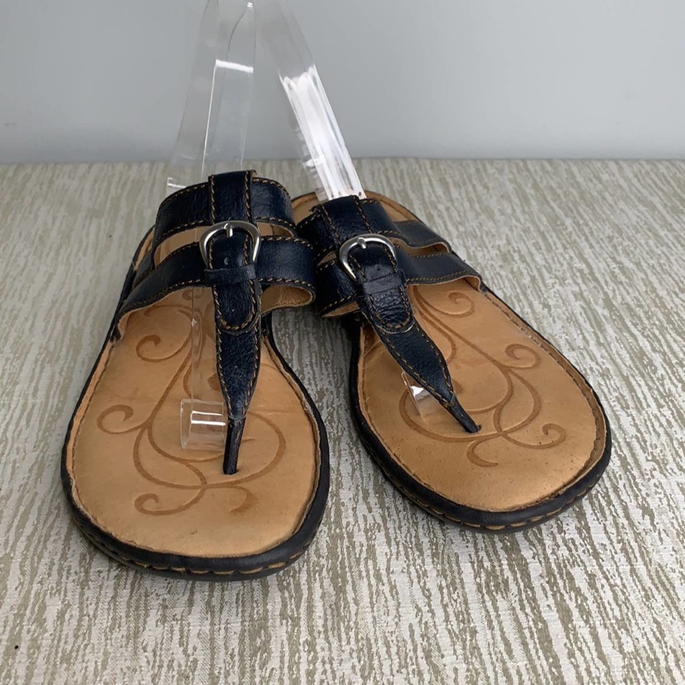 BORN BLACK BROWN LEATHER SANDALS SIZE 8 - Picture 4 of 8